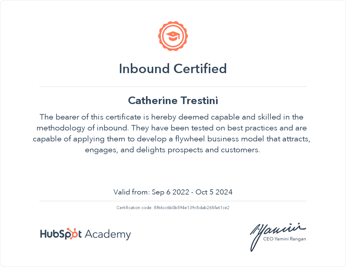 New Certification: HubSpot Inbound Certified